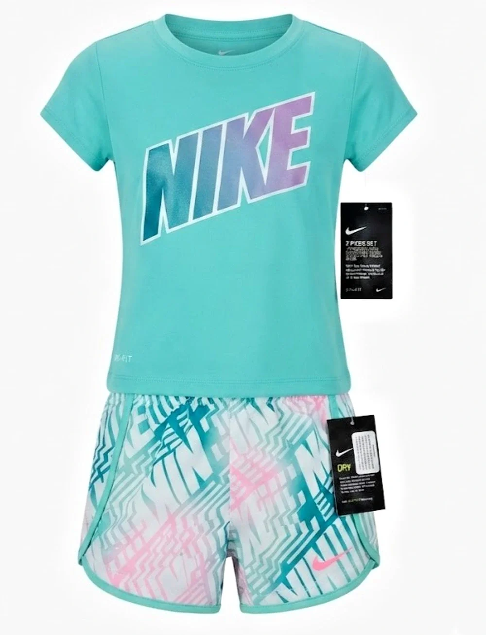 Nike Girls 2-Piece Dri-FIT Performance Set – Tropical Twist – Size 6X